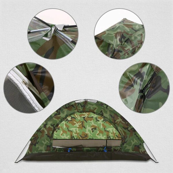 Waterproof Camouflage Single-Person Camping Tent for Outdoor Adventures - Image 6