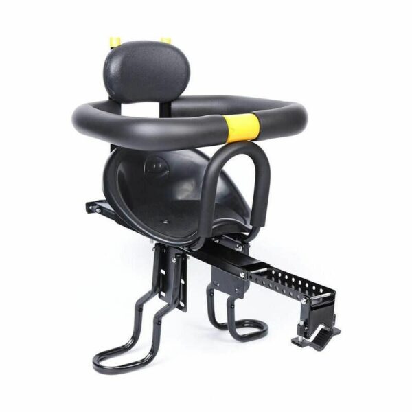 Child-Friendly Front Mount Bike Seat with Safety Harness and Foot Pedals for Kids