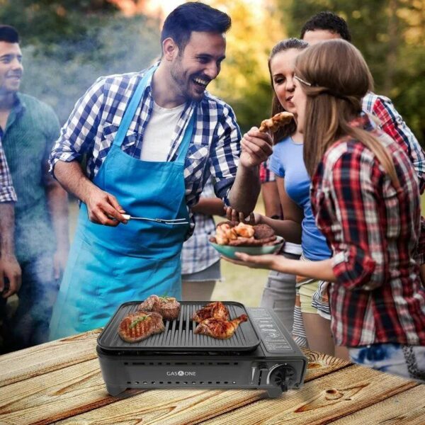 Dual Fuel Portable Camping Grill Gas Stove with Carrying Case - Image 5