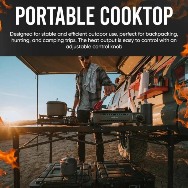Dual Fuel Portable Camping Grill Gas Stove with Carrying Case - Image 4