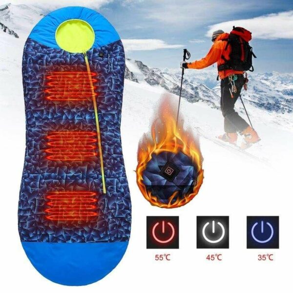4-Zone Heated Camping Sleeping Bag with Adjustable Temperature Control - Image 2