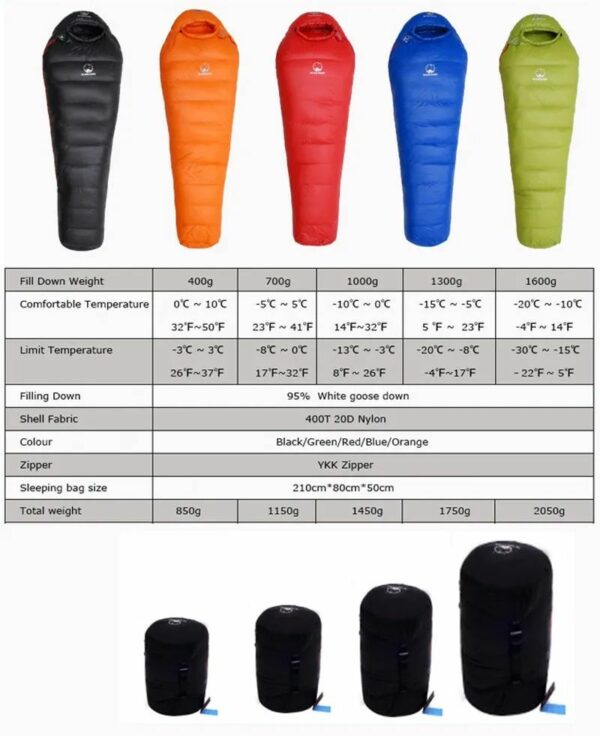 Ultra-Warm Goose Down Winter Sleeping Bag (-22°f ) - Image 6