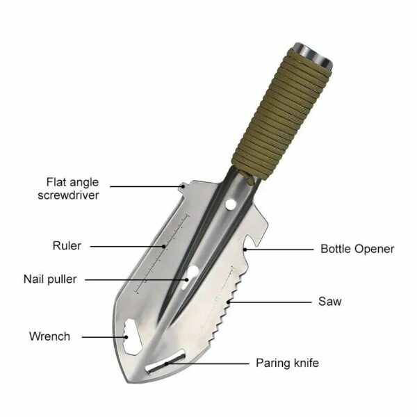 Compact 7-in-1 Multifunctional Survival Shovel for Camping, Hiking & Outdoor Adventures - Image 3