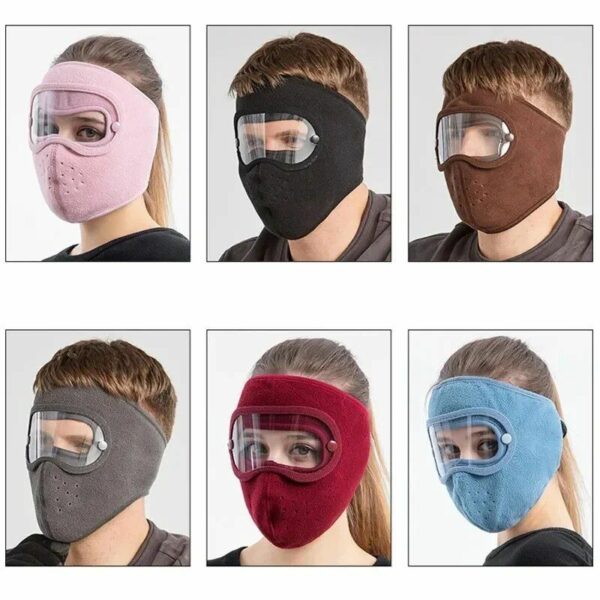 Windproof Winter Cycling Face Mask with Eye Protection and Breathable Fabric - Image 3