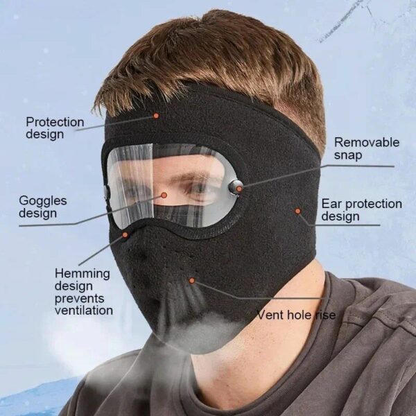 Windproof Winter Cycling Face Mask with Eye Protection and Breathable Fabric - Image 4