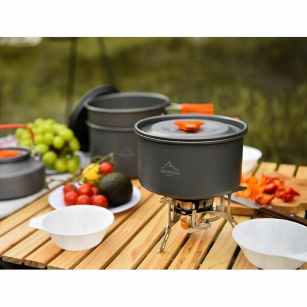 Portable Outdoor Cookware Set - Lightweight Camping & Hiking Tableware with Utensils - Image 4