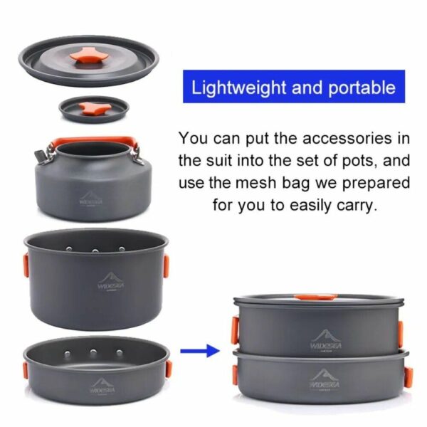 Portable Outdoor Cookware Set - Lightweight Camping & Hiking Tableware with Utensils - Image 5